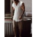 Men's linen holiday plain tank top