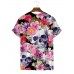 Men's Fashion Vintage Skull and Flower Print T-Shirt